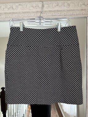 Tennis Prep Black White Geometric Skort Golf Athletic Pull On Skirt
